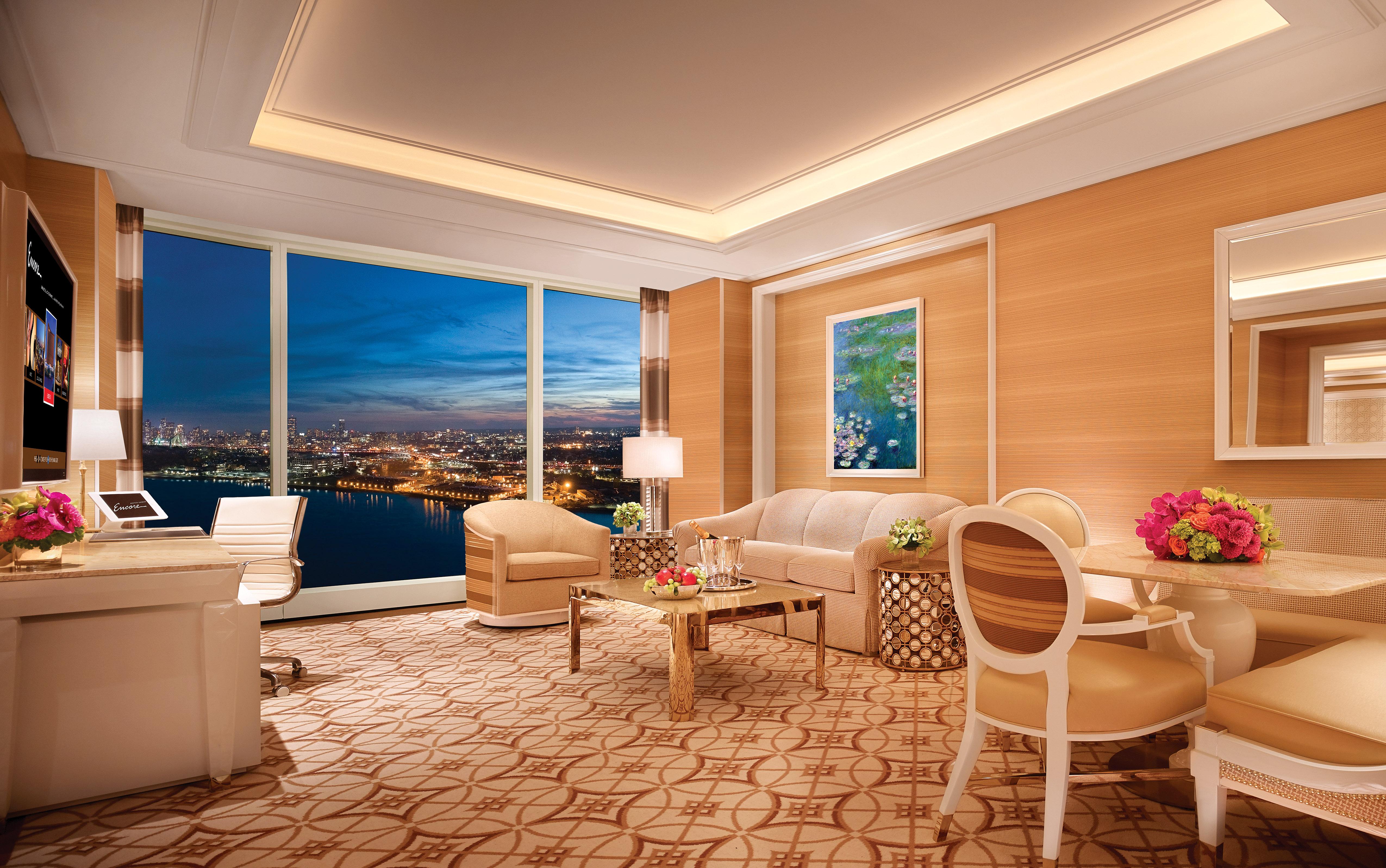 Encore Boston Harbor Everett Exterior foto The living room of a three-bedroom suite
